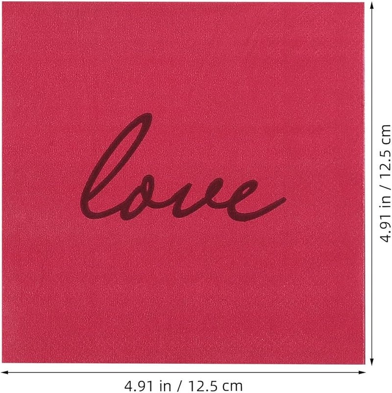 SOIMISS 80 Pack Valentine Day Paper Napkins Disposable Luncheon Dinner Party Supplies - Image 2